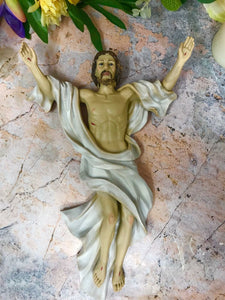 Risen Jesus Christ Resin Plaque Religious Wall Ornament Easter for Home-OsirisTradingUK