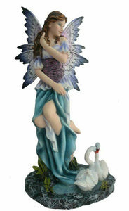 Fairy With Swan Companions Figurine Fantasy Fairies Figure Mythical Sculpture