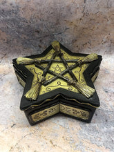 Load image into Gallery viewer, Pentagram Broom Altar Box Witch Witchcraft Spellcast Halloween Wicca Pagan Decor-OsirisTradingUK
