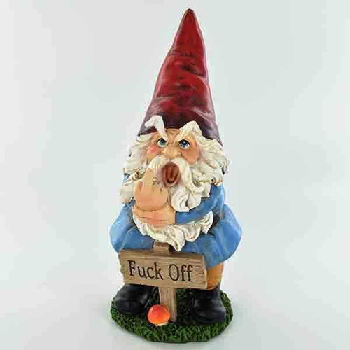 Comical Rude F*ck Off Gnome Garden Ornament Figurine Lawn Decoration-OsirisTradingUK