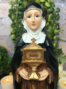 Saint Clare of Assisi Statue Catholic Sculpture Religious Santa Clara Figurine