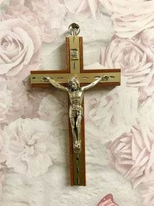 Mahogany Wood Crucifix Cross Wall Hanging Religious Decoration-OsirisTradingUK