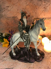 Load image into Gallery viewer, Wizard Riding Unicorn and Dragon Companion Sculpture Statue Mythical Creatures-OsirisTradingUK
