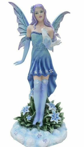 Fairy Resting with Pet Figurine Fantasy Fairies Figure Mythical Sculpture Gift-OsirisTradingUK