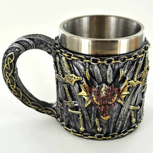 Dragon Swords Tankard Drinking Cup Altar Ornament Dragons Lovers Gift-OsirisTradingUK