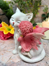 Laden Sie das Bild in den Galerie-Viewer, Adorable Fairy with White Cat Companion Sculpture Figurine Fantasy Fairies-OsirisTradingUK
