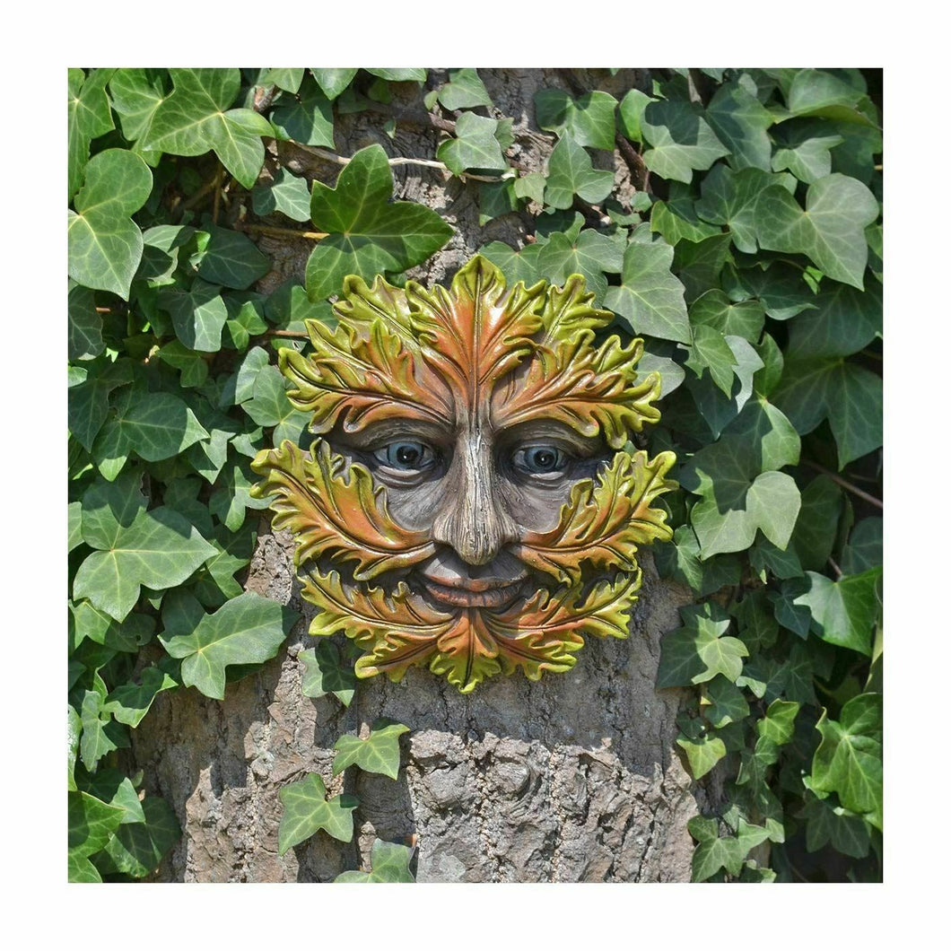 Tree Ent Face Wall Plaque Garden Ornament Greenman Wiccan Pagan Sculpture