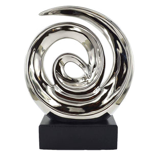 Abstract Silver Swirl Sculpture Decoration Statue Ornament Gift