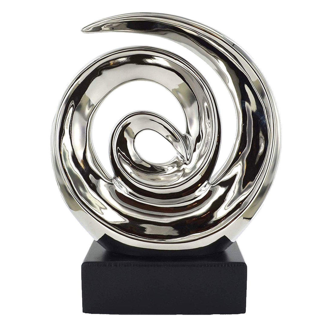 Abstract Silver Swirl Sculpture Decoration Statue Ornament Gift