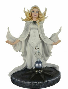 Enchantress Sitting With Snowy Owl Figurine Statue Gift Ornament Sculpture