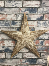 Load image into Gallery viewer, Reclaimed Wood Nautical Starfish Sea Creature Ornament Hand Made Home Decor
