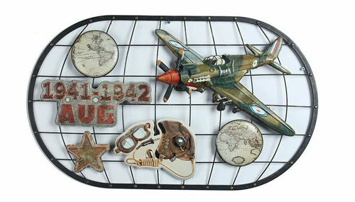 Antique Vintage Metal 3D Logo Sign Air Craft AVG Jet Man Cave Wall Plaque-OsirisTradingUK