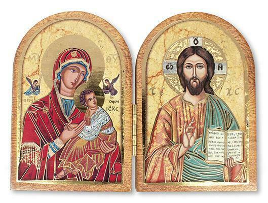 Jesus and Our Lady of Perpetual Help Folding Plaque Diptych Religious Gift