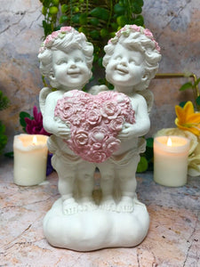 Guardian Angel Figurine Cherub Holding Heart Statue Ornament Sculpture Gift-Collectables:Fantasy, Myth & Magic:Mythical Creatures:Angels-OsirisTradingUK