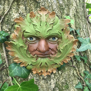 Greenman Wall Plaque Garden Ornament Wiccan Pagan Decor Sculpture