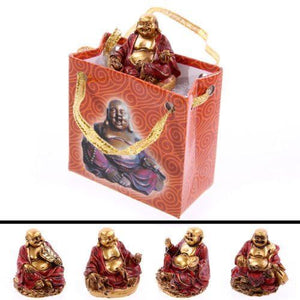 Red and Gold Chinese Buddha in a Bag