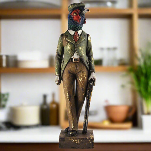 The Hunting Pheasant Statue Vintage Decor Steampunk Fantasy Dapper Animals H26cm-OsirisTradingUK