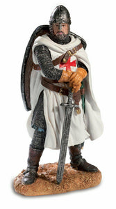 Templar Knight Holding Sword with Shield Figurine Statue Crusader Ornament