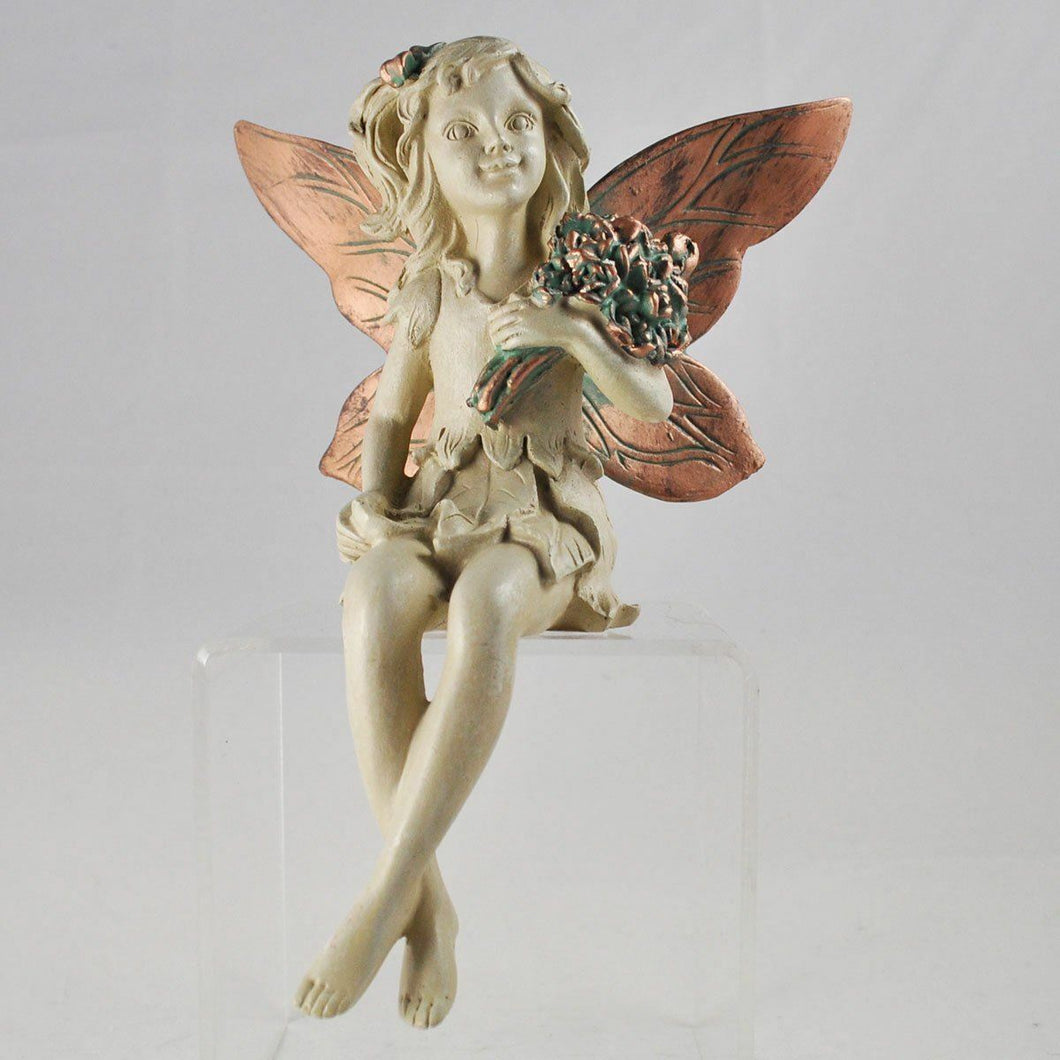 Forest Fairy Shelf Sitter White Sculpture Figurine Girl Garden Home Decor-OsirisTradingUK