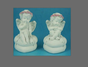Pair of Guardian Angel Figurine Cherubs Sat on Hearts Statue Ornament Sculpture-Collectables:Fantasy, Myth & Magic:Mythical Creatures:Angels-OsirisTradingUK