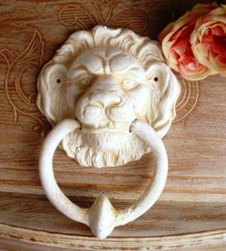 Cast Iron Lion Head Door Knocker Home Decoration Solid Metal