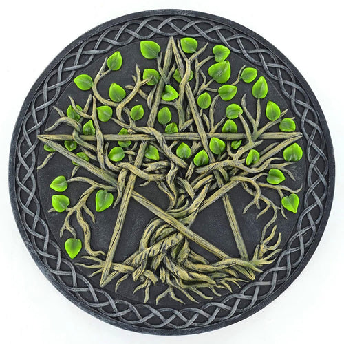 Tree Of Life Pentagram Wall Plaque Wicca Pagan Altar Decor Protection-OsirisTradingUK