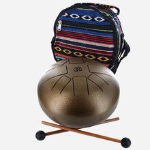 Load image into Gallery viewer, Steel Tongue Om Drum Handpan Metal Kit Percussion Instrument Mallets 7 Notes
