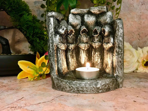 Celtic Druid Candle Holder Pagan Altar Decor Ornament Antique Silver Finish
