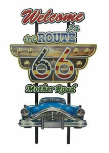 Vintage Metal 3D Logo Sign Route 66 Garage Car Man Cave Wall Plaque