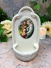 Load image into Gallery viewer, Porcelain Holy Family Jesus Holy Water Font 5&quot; Religious Wall Decor Gift-OsirisTradingUK
