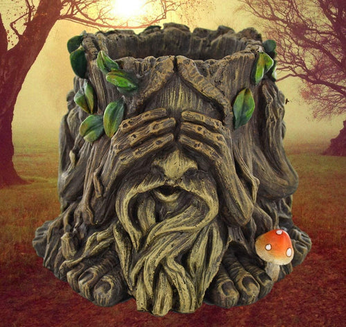 Green Man Plant Pot Wise Oak Garden Ornament Fantasy Tree Man Figure-OsirisTradingUK