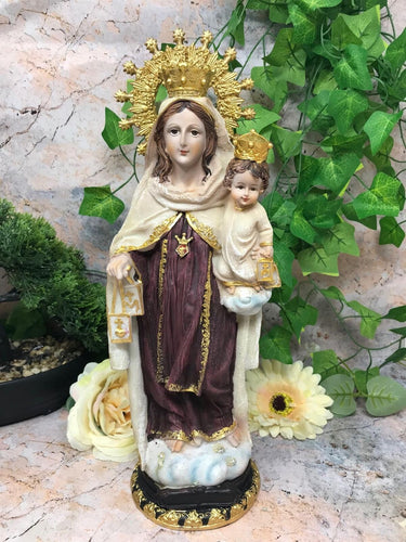 Our Lady of Mount Carmel Virgin Mary Sculpture Statue Religious Ornament-OsirisTradingUK