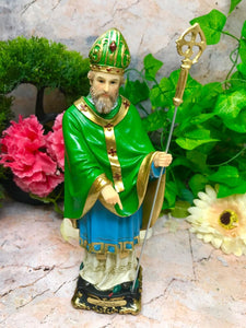 Saint Patrick Irish Figurine Resin Catholic Statue Religious Sculpture-OsirisTradingUK