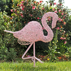 Abstract Wire Metal Pink Flamingo Garden Ornaments Lawn Decor Country Home