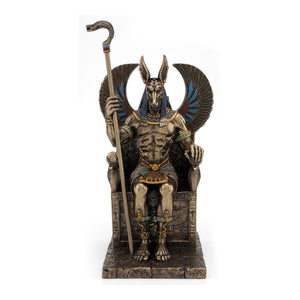 Veronese Bronze Sculpture Anubis on Throne Egyptian Style Statue