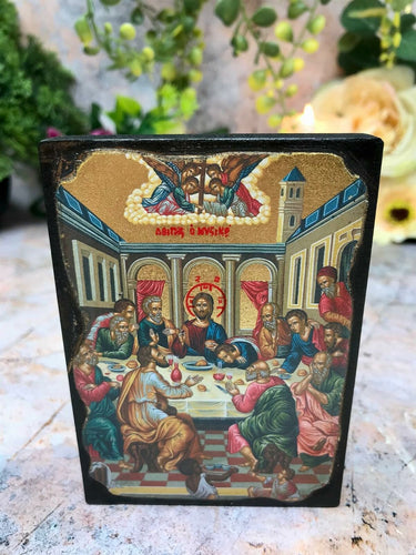 The Last Supper Jesus Christ Picture Hanging Icon Style Religious Wall Plaque-OsirisTradingUK