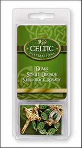 Saint Patrick Glass Shamrock Rosary Beads Celtic Inspirations Catholic Gift