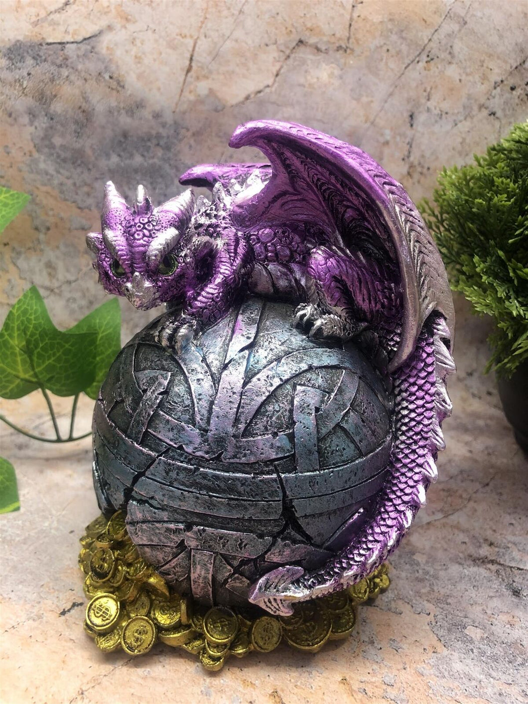 Whimsical Purple Dragon Money Bank Fantasy Saving Box Dragons Collection