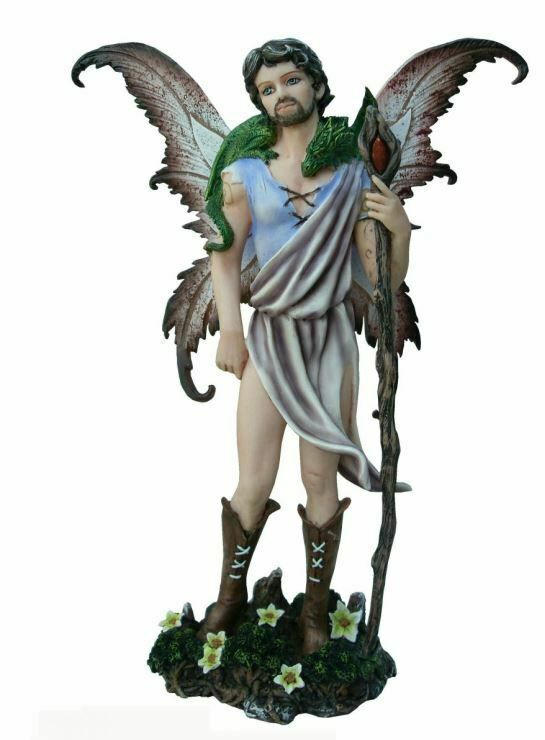 Male Fairy Figurine Fantasy Fairies Figure Mythical Sculpture Gift Ornament