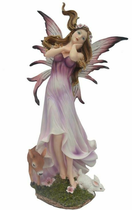 Fairy With Woodland Companions  Figurine Fantasy Fairies Figure Sculpture Gift