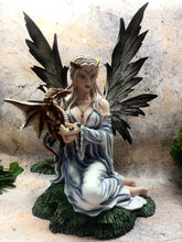 Load image into Gallery viewer, Large Fairy with Dragon Companion Sculpture Statue Mythical Creatures Figure-OsirisTradingUK
