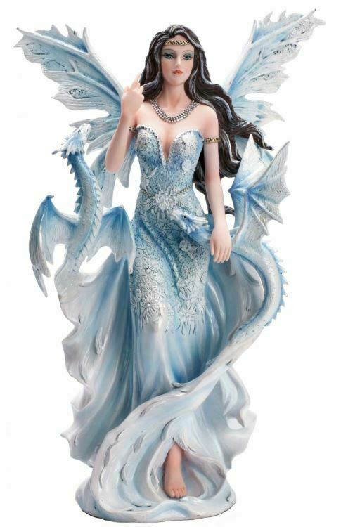 Large Fairy and Dragon Companion Sculpture Statue Mythical Creatures Figure Gift