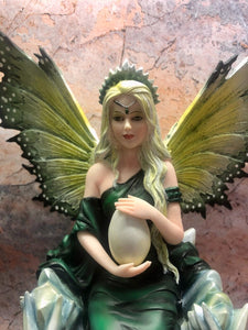 Emerald Fairy Statue Dragon Queen Sculpture Mythical Creature Figurine Ornament-OsirisTradingUK