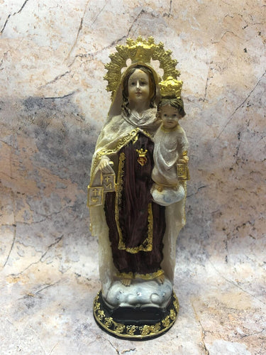 Our Lady of Mount Carmel Virgin Mary Sculpture Statue Religious Ornament 20 cm-OsirisTradingUK