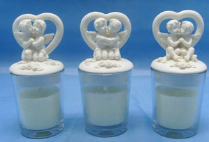 Set of Three Guardian Angel Figurine Cherub Candle Holders Ornament Sculpture