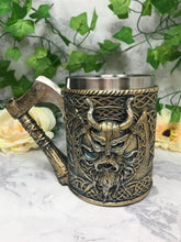 Load image into Gallery viewer, Valhalla Tankard with Axe Handle Viking Warrior Stein Decoration Norse Mythology-OsirisTradingUK
