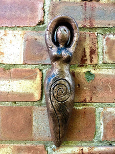Spiral Goddess Pagan Wall Plaque Wiccan Garden Ornament Sculpture Bronze