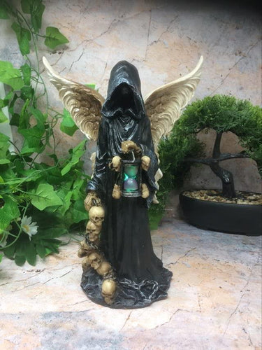 Dark Gothic Fallen Angel of Death Sculpture Occult Grim Reaper Figure 26 cm-OsirisTradingUK