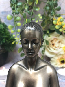 Yoga Sculpture Padmasana Lotus Seat Female Statue Figure Ornament-OsirisTradingUK