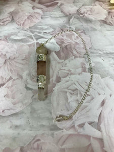 Rose Quartz Generator Wand Crystal Dowsing Pendulum Chakra Reiki Healing-OsirisTradingUK